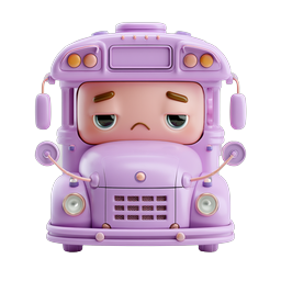 Grumpy Tuk-Tuk Character Icon | Cute 3D Vehicle Mascot