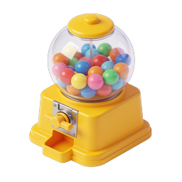 Colorful Gumball Vending Machine Icon - 3D Rendered
