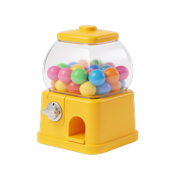 Colorful Clay Gumball Machine Icon - 3D Candy Dispenser