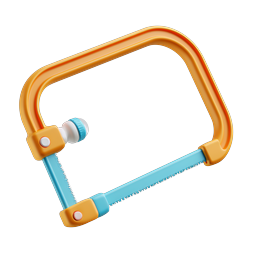 3D Hacksaw Tool Icon - Cutting Equipment Illustration