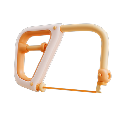 Hacksaw Tool Icon - 3D Clay Style