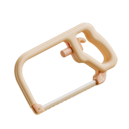 Hacksaw Tool Icon - 3D Clay Style Hand Saw Illustration