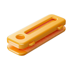 3D Orange Hair Clip Icon - Clay Style Beauty Accessory