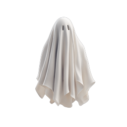 Halloween Ghost 3D Icon - Spooky White Specter