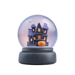 Icône de boule à neige maison hantée d'Halloween