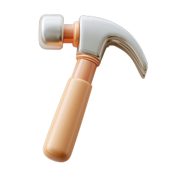 Premium 3D Hammer Tool Icon for Construction & DIY