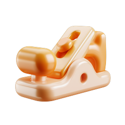Woodworking Hand Plane Tool Icon - 3D Clay Style