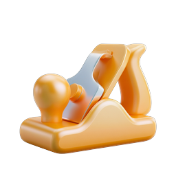 3D Hand Plane Woodworking Tool Icon | Orange Clay Style