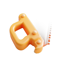 3D Hand Saw Tool Icon - Carpentry & Woodworking