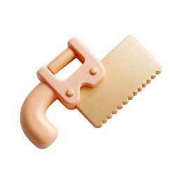Hand Saw Icon - Clay Style Tool Illustration