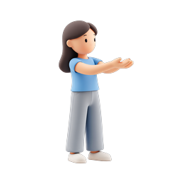 Handwashing Girl 3D Clay Icon - Hygiene Illustration