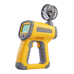 Handheld Fan Device 3D Icon | Cooling Gadget Illustration