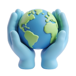 Hands Holding Earth Icon - Global Protection Symbol