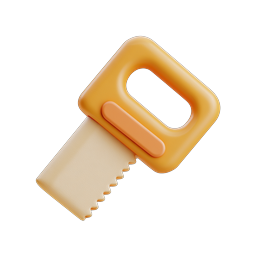 Handsaw Tool Icon - 3D Clay Style Carpentry