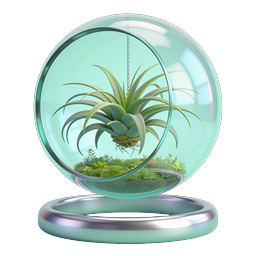 Hanging Glass Terrarium with Air Plant Icon