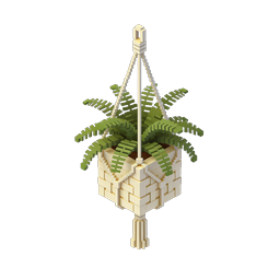 Voxel Hanging Planter Icon | 3D Minecraft-Style Plant