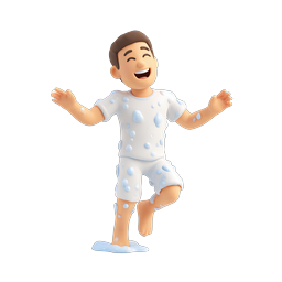 Happy Bath Time Boy 3D Character Illustration Icon