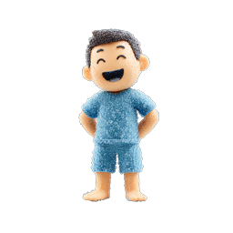 Happy Boy Bubble Bath 3D Character Icon