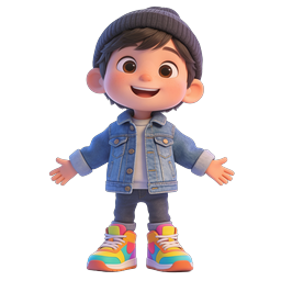 Happy 3D Boy Character Icon - Cheerful Cartoon Avatar