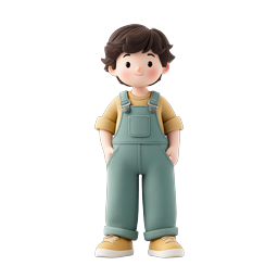 Happy Boy Character 3D Clay-Style Avatar Icon