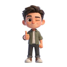 Cheerful Boy Giving Thumbs Up Icon