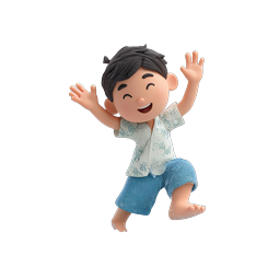Happy Boy Splashing Water - 3D Summer Fun Icon