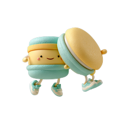Happy Burger Runner - フィットネスアプリ向けキュートな 3D クレイキャラクターアイコン