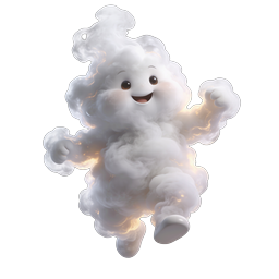 Happy Cloud Character 3D Icon - Cheerful Weather Mascot
