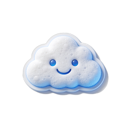 Icône de personnage nuage heureux - Mascotte météo mignonne