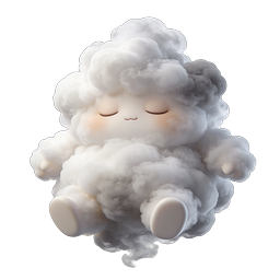 Cute Happy Cloud Character 3D Icon - Kawaii Weather Mascot