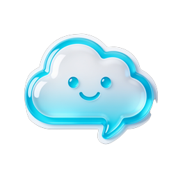 Happy Smiling Cloud Icon | Cute 3D Glossy Weather Design