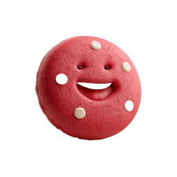 Happy Clay-Style Cookie Character Icon - Cute 3D Dessert
