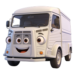 Happy Delivery Van Icon - 3D Cartoon Style