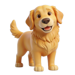 Happy Dog Icon - Playful Golden Retriever Design