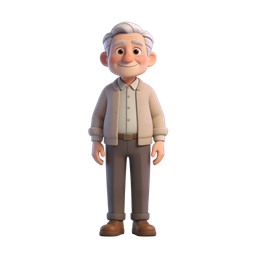 Friendly Elderly Man Icon for Community Care