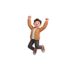 Joyful Kid Jumping Icon for Celebrations
