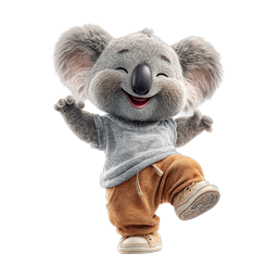 Happy Koala Character 3D Render Icon