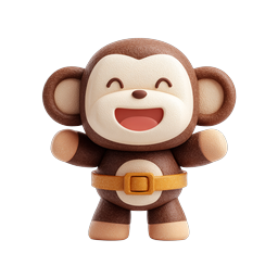 Happy Cartoon Monkey Icon for Playful Designs