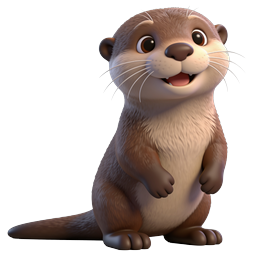 Cute Happy Otter Icon - Nature Themed Graphic