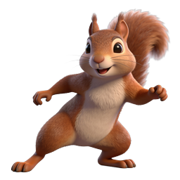 Happy Squirrel Icon for Nature Projects