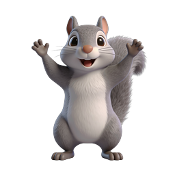 Cheerful Happy Squirrel Icon for Nature Projects