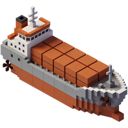 Stylized Cargo Ship Icon for Transport and Shipping