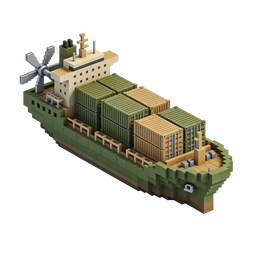 Vibrant Cargo Ship Icon for Transportation