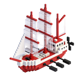 Pixel Art Ship Icon for Nautical Themed Projects