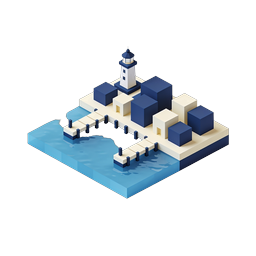 Isometric Harbor Lighthouse Icon | 3D Port Illustration
