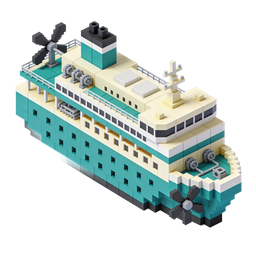 Stylized Block Ship Icon for Transport Projects