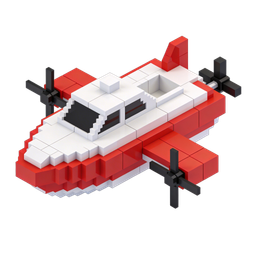 Vibrant Block Airplane Icon for Creative Projects
