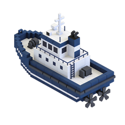 Stylized Tug Boat Icon for Transport and Marine Applications