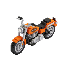 Harley-Davidson Motorcycle Voxel 3D Icon