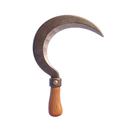 Harvest Sickle Tool Icon - 3D Rendered Agricultural Tool